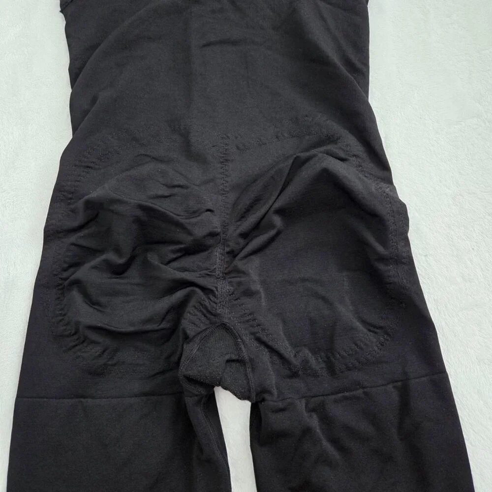 Spanx Shapewear XL Mid Thigh Shaper Slimmer & Shine High Waist Compression Black